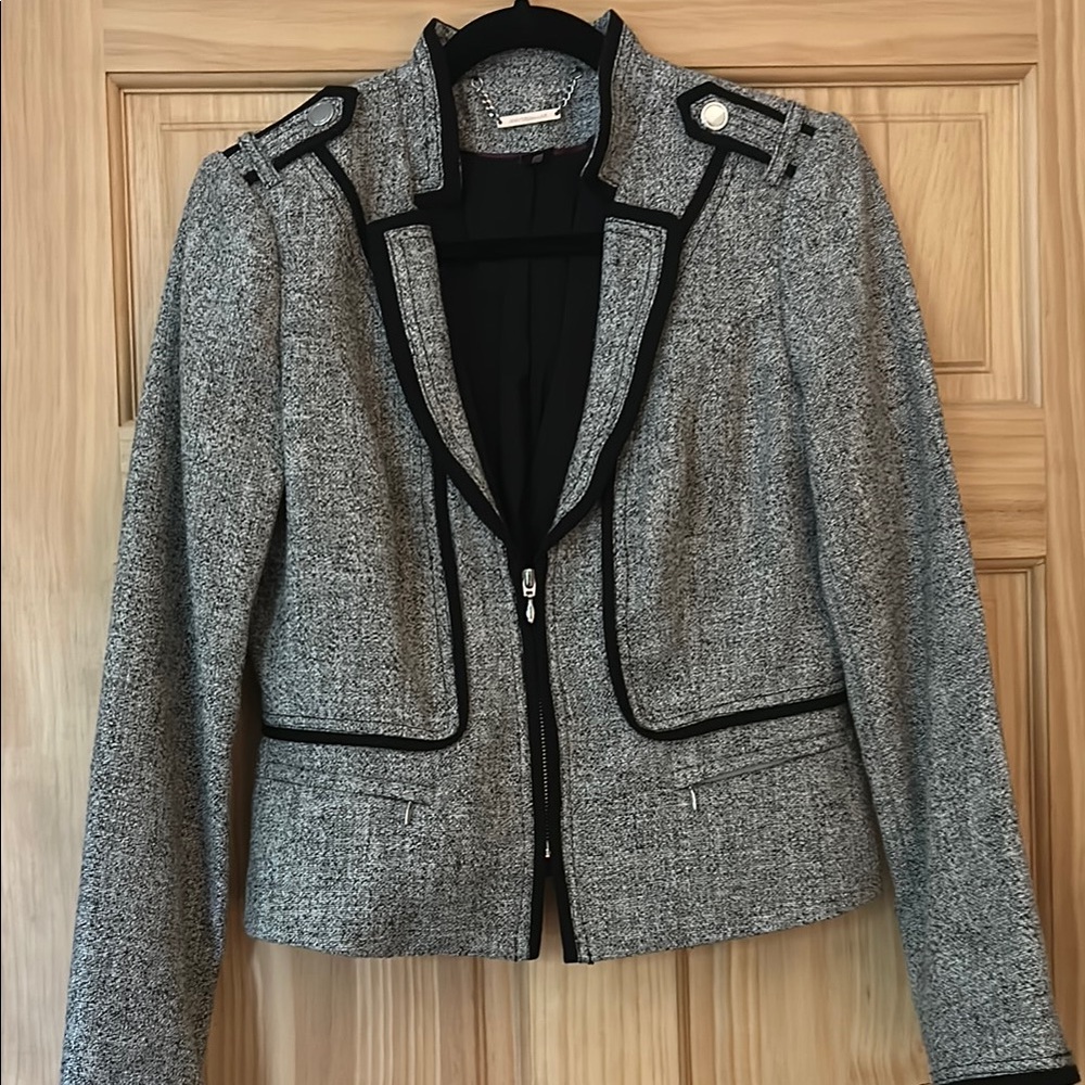 Women's Gray Tweed Jacket - WHBM size 8